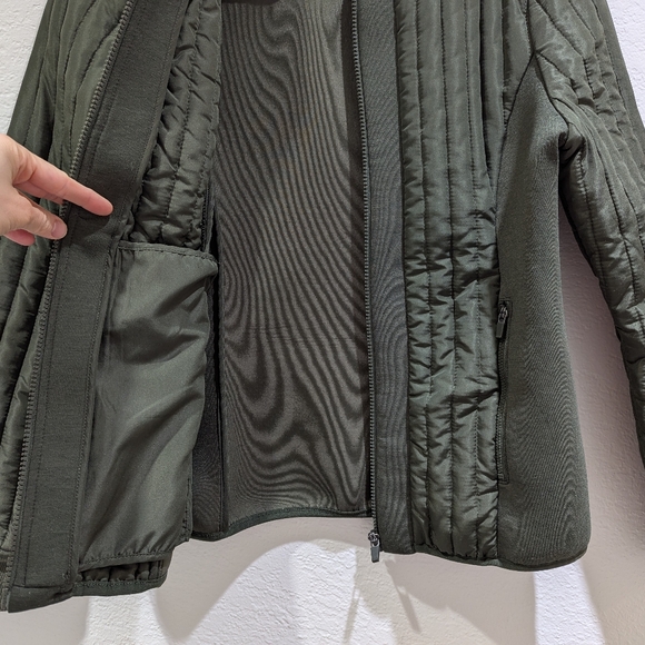 Fabletics Pisa Puffer Quilted Jacket Olive Green Women's Size Large - Picture 6 of 10